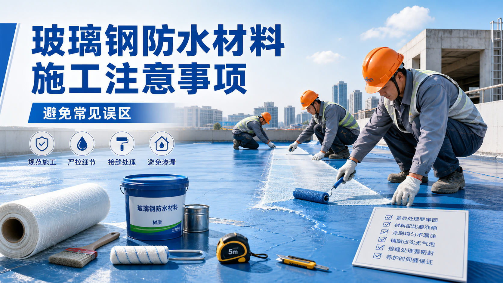 玻璃钢防水材料施工注意事项，避免常见误区 青岛 版