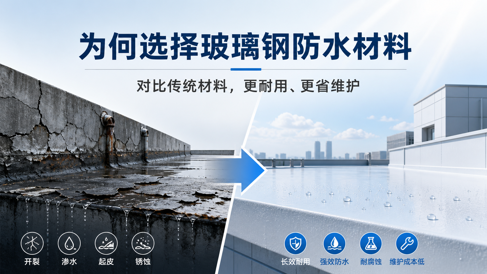 在青岛，为何选择玻璃钢防水材料而非传统材料